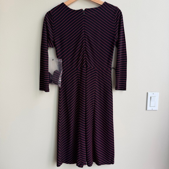 Talbots Black and Pink Striped Long Sleeve Dress - Picture 7 of 13